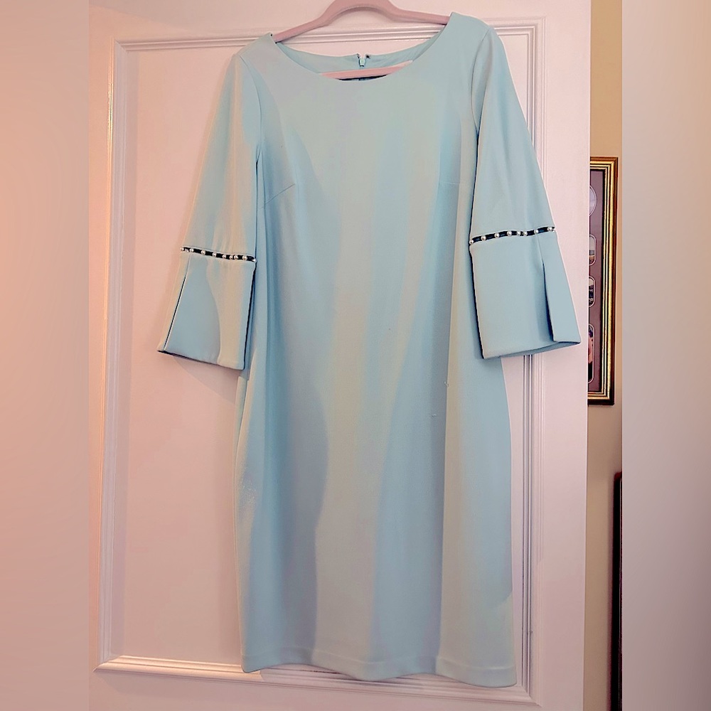 Robins egg blue Pearl accent dress